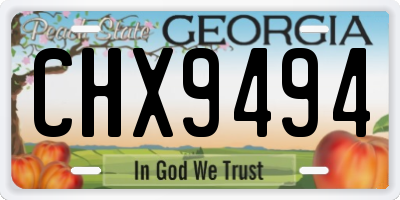 GA license plate CHX9494