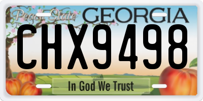 GA license plate CHX9498