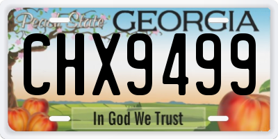 GA license plate CHX9499