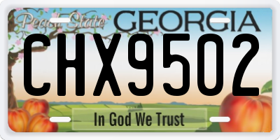 GA license plate CHX9502