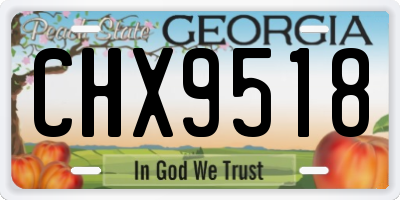 GA license plate CHX9518