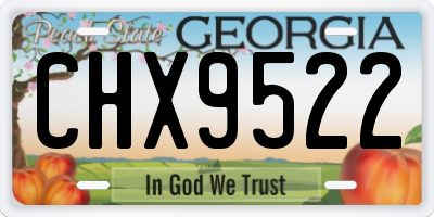 GA license plate CHX9522