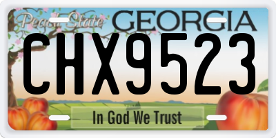 GA license plate CHX9523