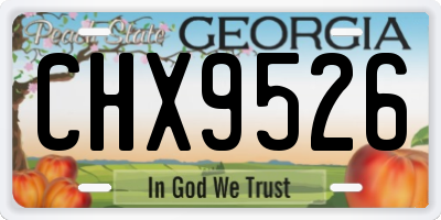 GA license plate CHX9526