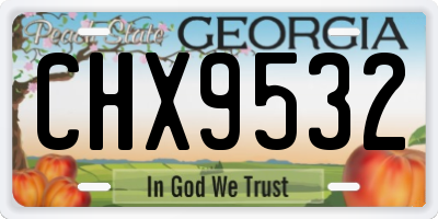 GA license plate CHX9532