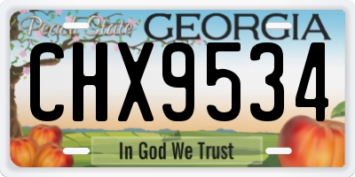 GA license plate CHX9534