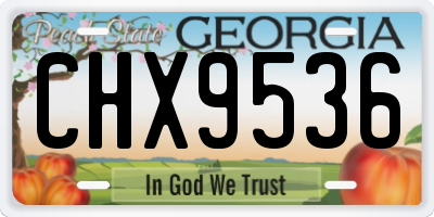 GA license plate CHX9536
