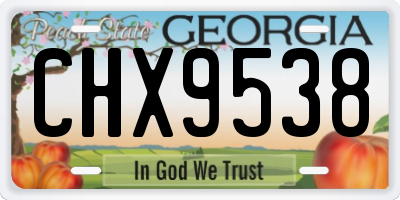 GA license plate CHX9538