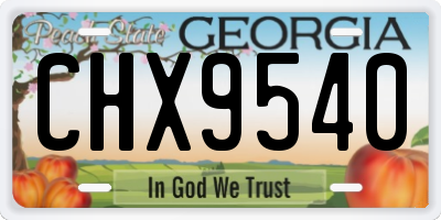 GA license plate CHX9540