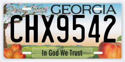 GA license plate CHX9542