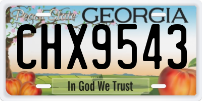GA license plate CHX9543