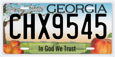 GA license plate CHX9545