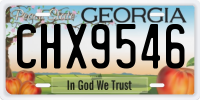 GA license plate CHX9546