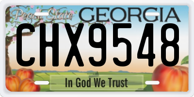 GA license plate CHX9548