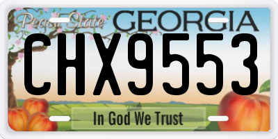 GA license plate CHX9553
