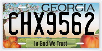 GA license plate CHX9562