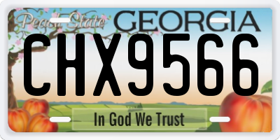 GA license plate CHX9566
