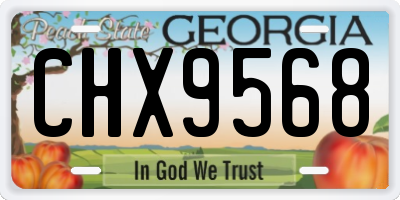 GA license plate CHX9568