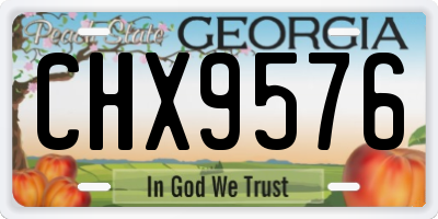 GA license plate CHX9576