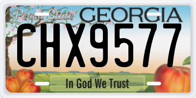 GA license plate CHX9577