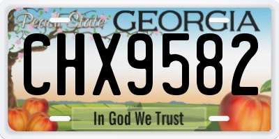 GA license plate CHX9582