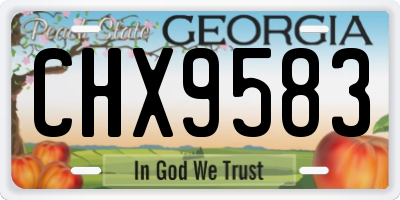 GA license plate CHX9583