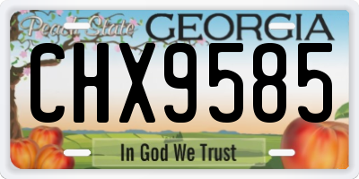 GA license plate CHX9585