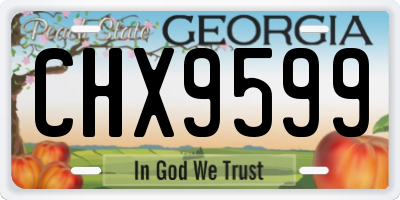 GA license plate CHX9599