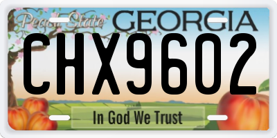 GA license plate CHX9602