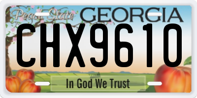 GA license plate CHX9610