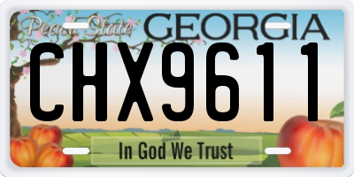 GA license plate CHX9611