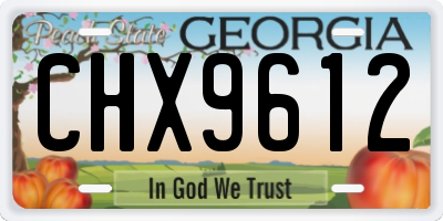 GA license plate CHX9612