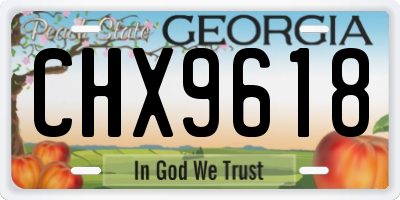 GA license plate CHX9618