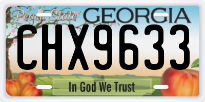 GA license plate CHX9633