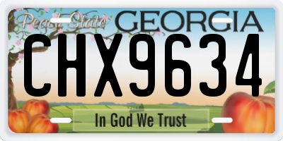 GA license plate CHX9634
