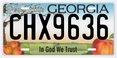 GA license plate CHX9636