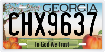 GA license plate CHX9637