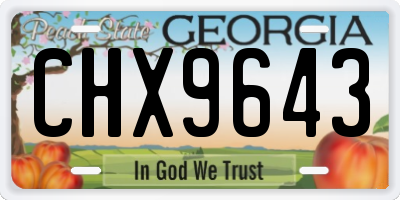 GA license plate CHX9643