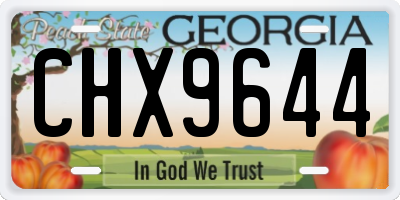 GA license plate CHX9644
