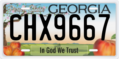 GA license plate CHX9667