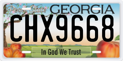 GA license plate CHX9668
