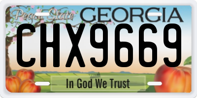 GA license plate CHX9669
