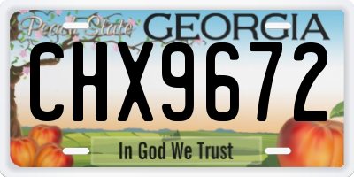 GA license plate CHX9672