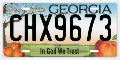 GA license plate CHX9673