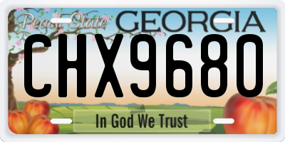 GA license plate CHX9680