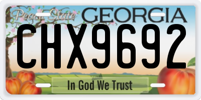GA license plate CHX9692