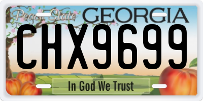 GA license plate CHX9699