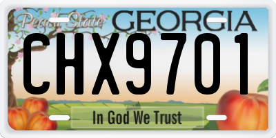 GA license plate CHX9701