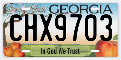 GA license plate CHX9703