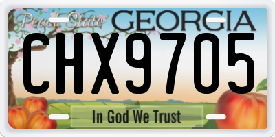 GA license plate CHX9705